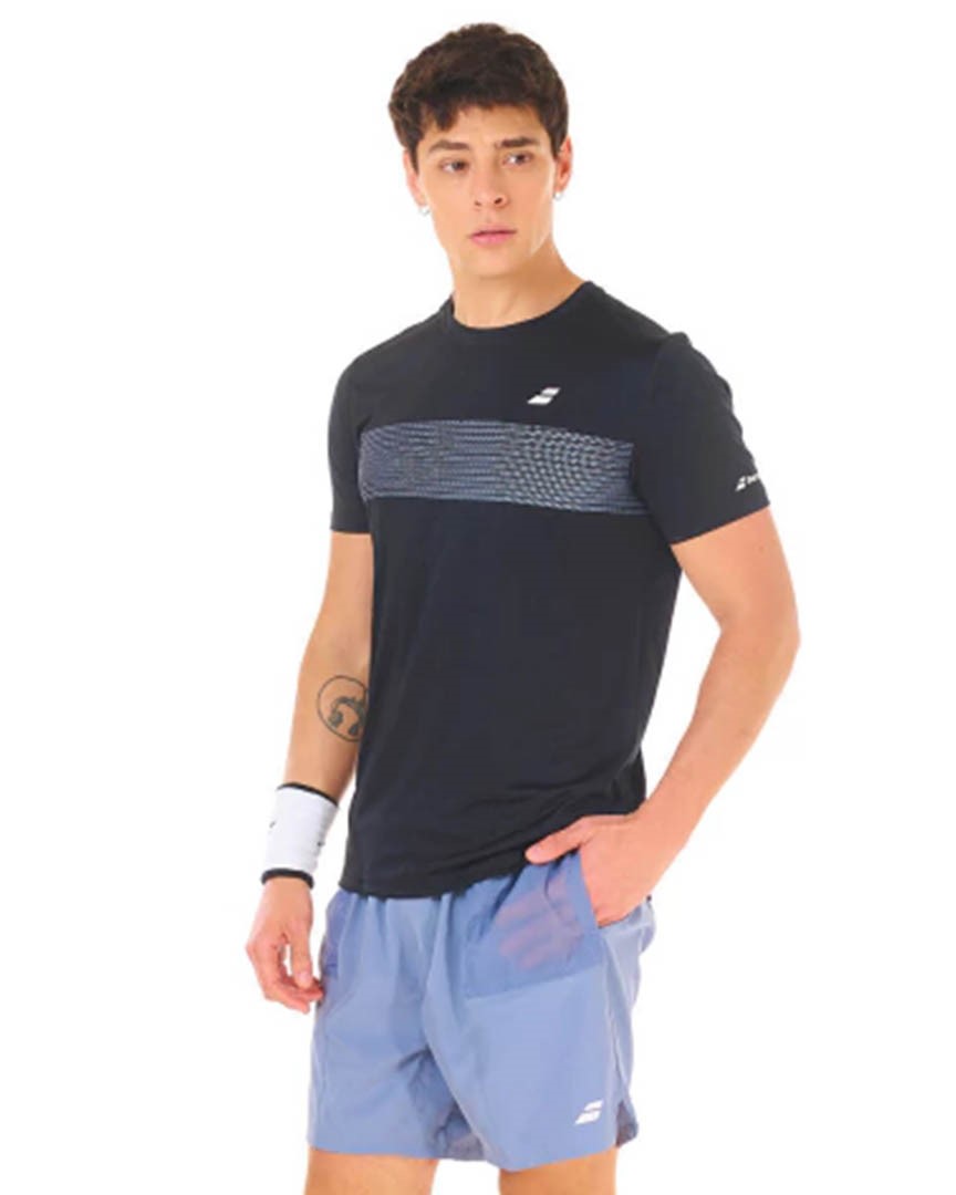 Remera deportiva Babolat Strike II Hombre Negro - Ixa Sport Tandil